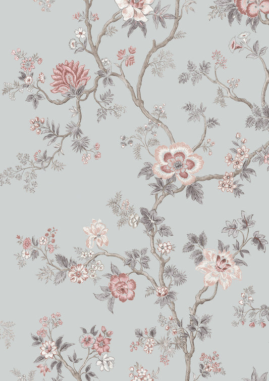 Indienne Wallpaper - China Blue - Lewis & Wood