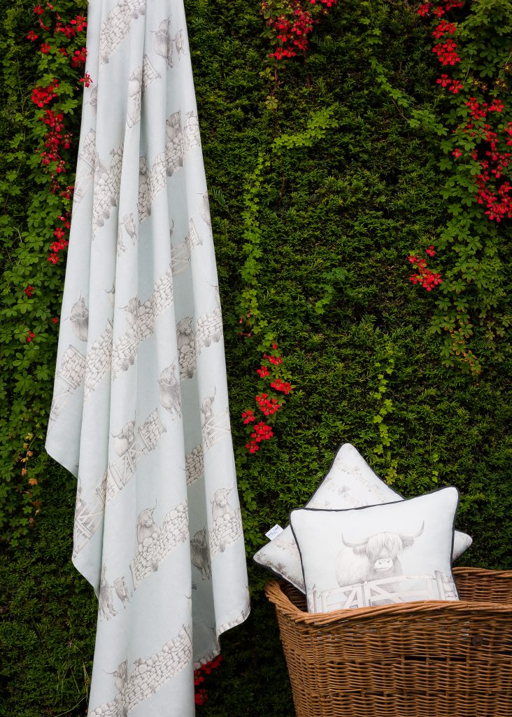 Highland Fling Room Fabric - Silver