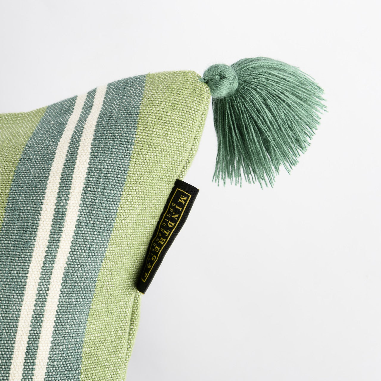 SZEPVIZ Stripe Heavy Room Linen Cushion 2 - Green