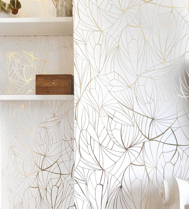 Leaf Room Wallpaper - White