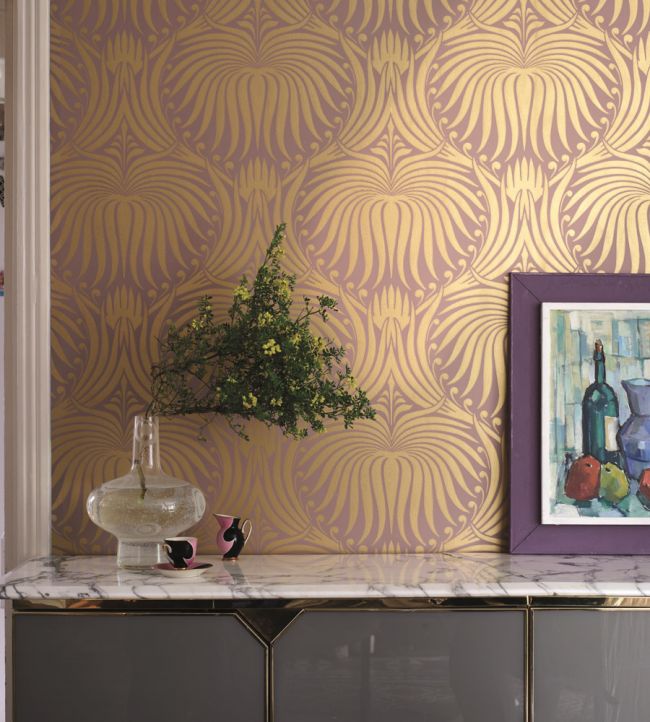 Lotus Wallpaper - Gold - 2070 - Farrow & Ball