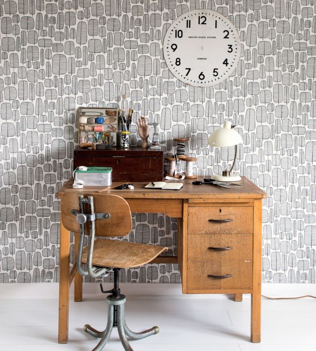 Little Trees Room Wallpaper - Gray