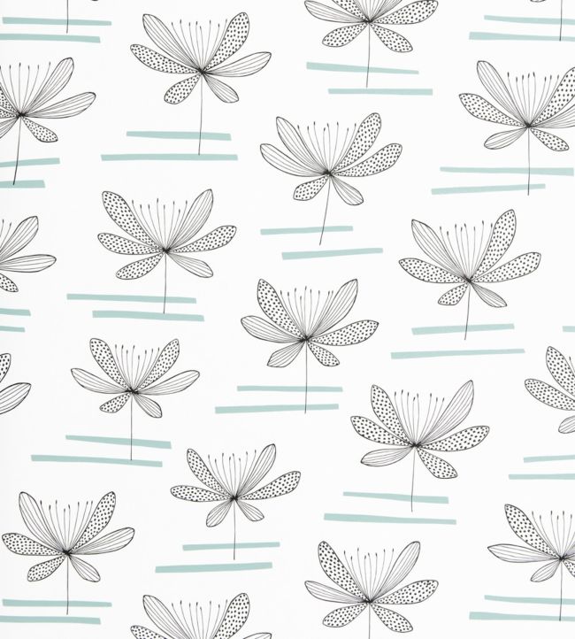 Water Lily Wallpaper - Gray