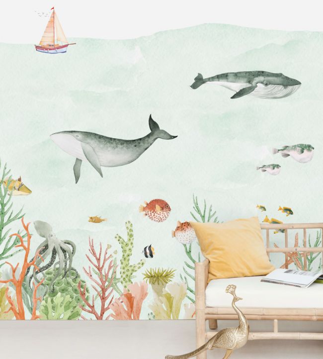 Sealife Nursery Room Mural - Green