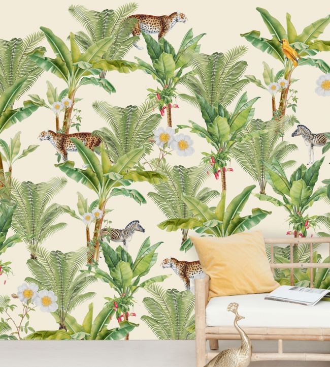 Flower Garden Room Mural - Green