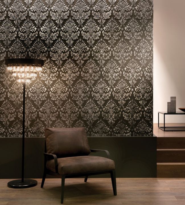 Tapestry Room Wallpaper - Black
