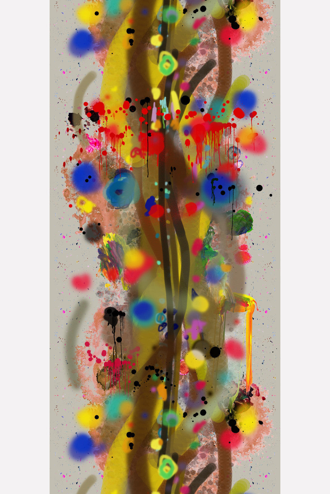 Graffiti Stripe Superwide Wallpaper Panel - Multicolor