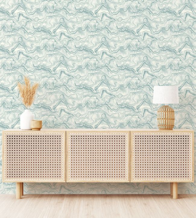 Meander Room Wallpaper - Blue