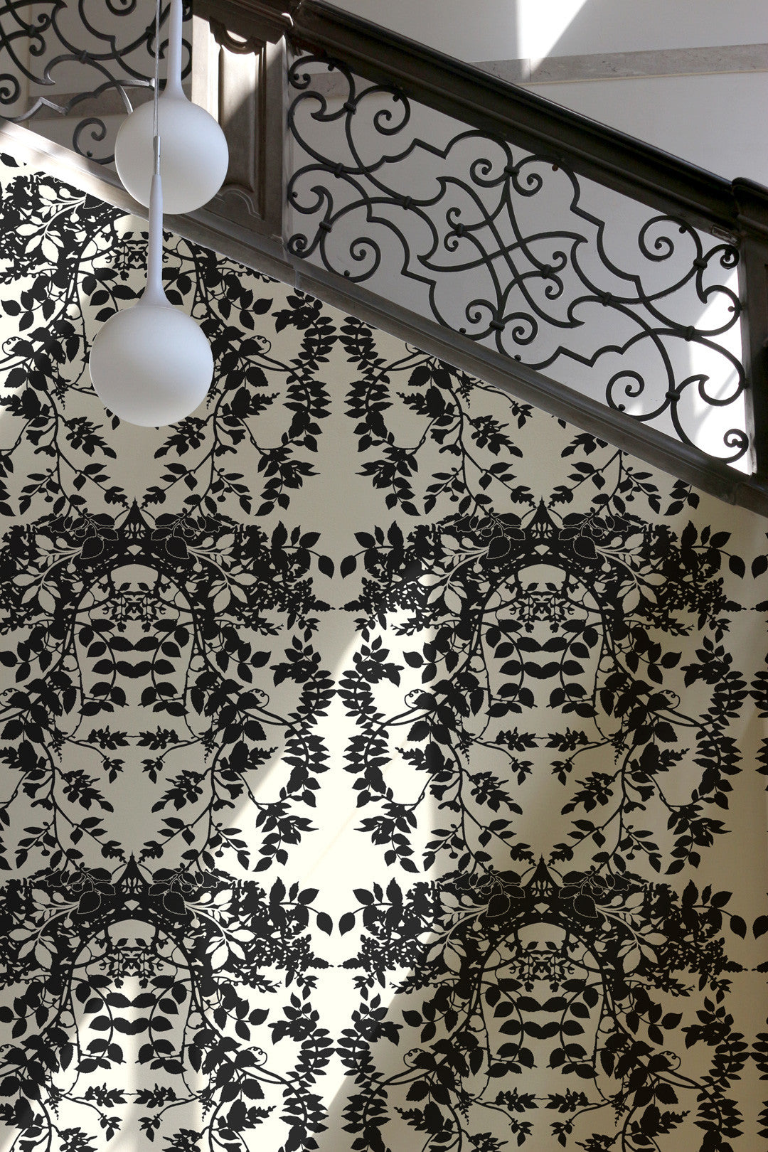 Superwide Leaf Room Wallpaper 2 - Black