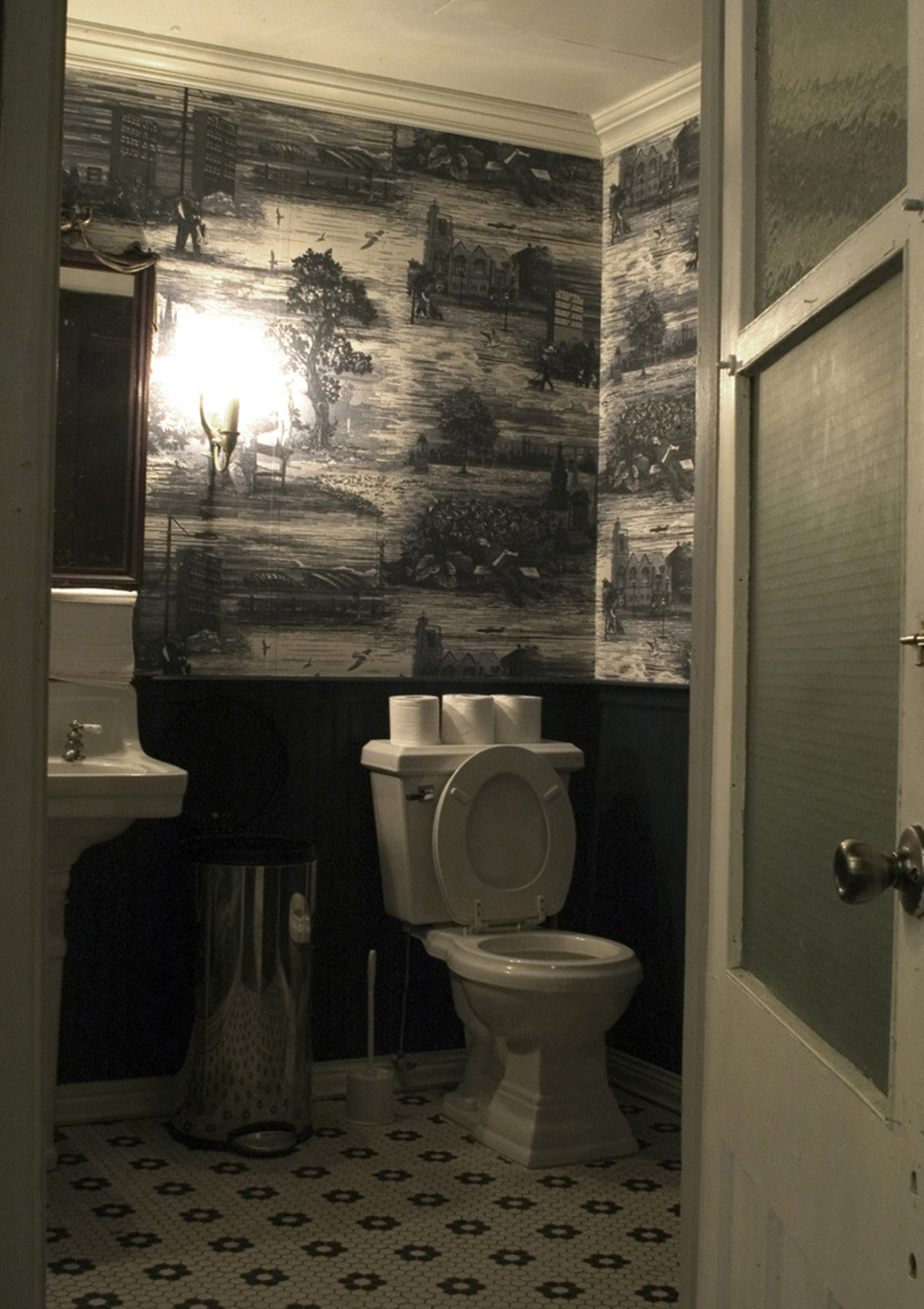 Glasgow Toile Room Wallpaper - Gray