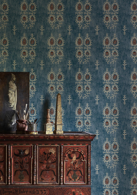 Tribal Wallpaper - Masai Blue - Lewis & Wood