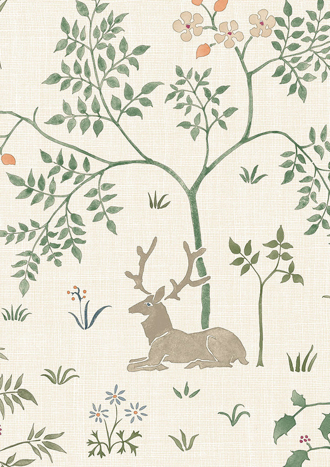 Voysey Park Wallpaper - Green - Lewis & Wood