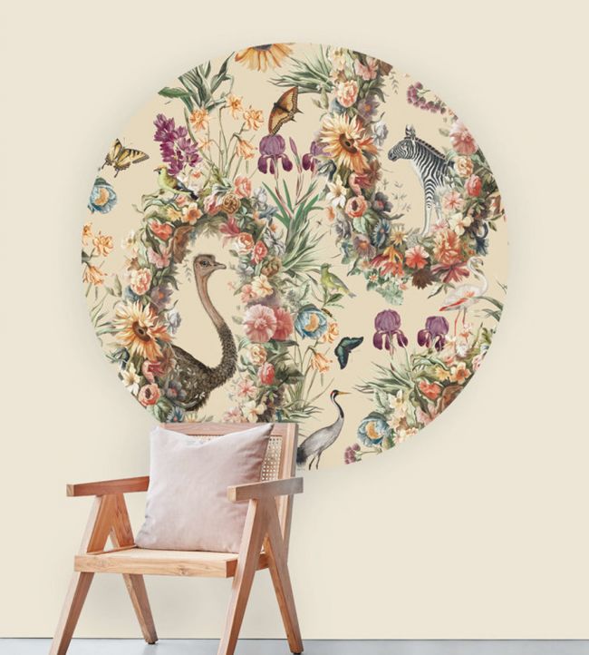 Never Ending Story Circle Room Mural - Pink