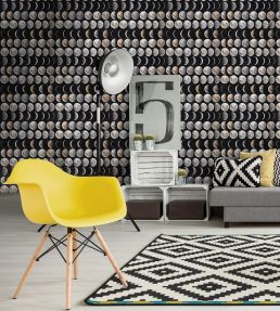 Moon Phases Room Wallpaper - Gray