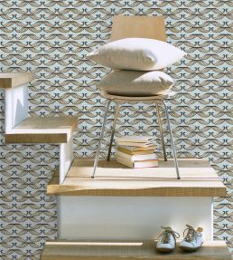 Moustache Room Wallpaper - Teal