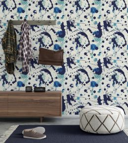 Splatters Room Wallpaper - Blue