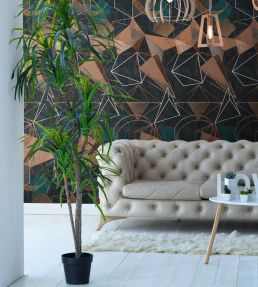 Perespectives Room Wallpaper - Teal