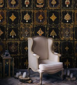 Anna's Jewelry Room Wallpaper - Black