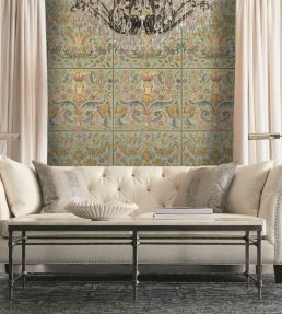 Brocade Room Wallpaper - Teal