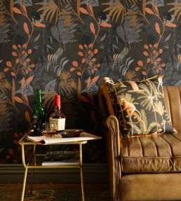 Carribbean Garden Room Wallpaper - Brown