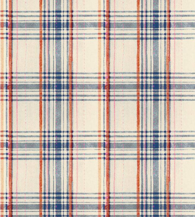 Seaport Plaid Wallpaper - Pink