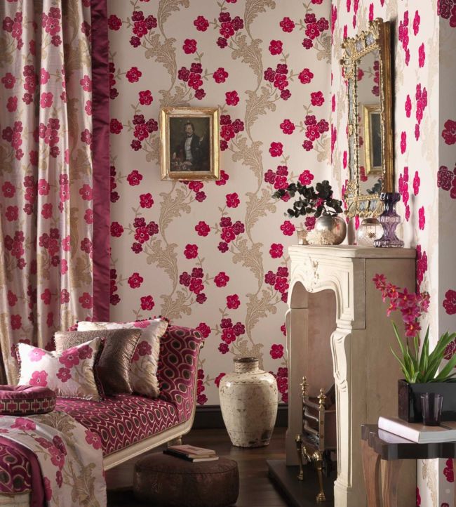 Fontette Room Wallpaper - Pink
