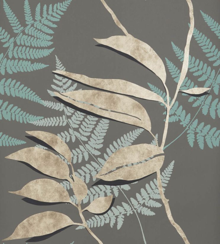 Feuille Dor Wallpaper - Gray