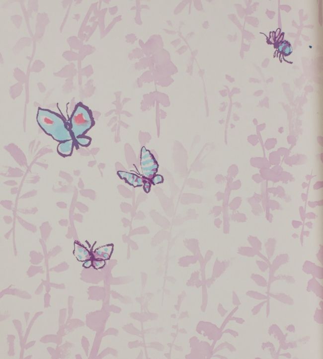 Butterfly Meadow Wallpaper - Purple