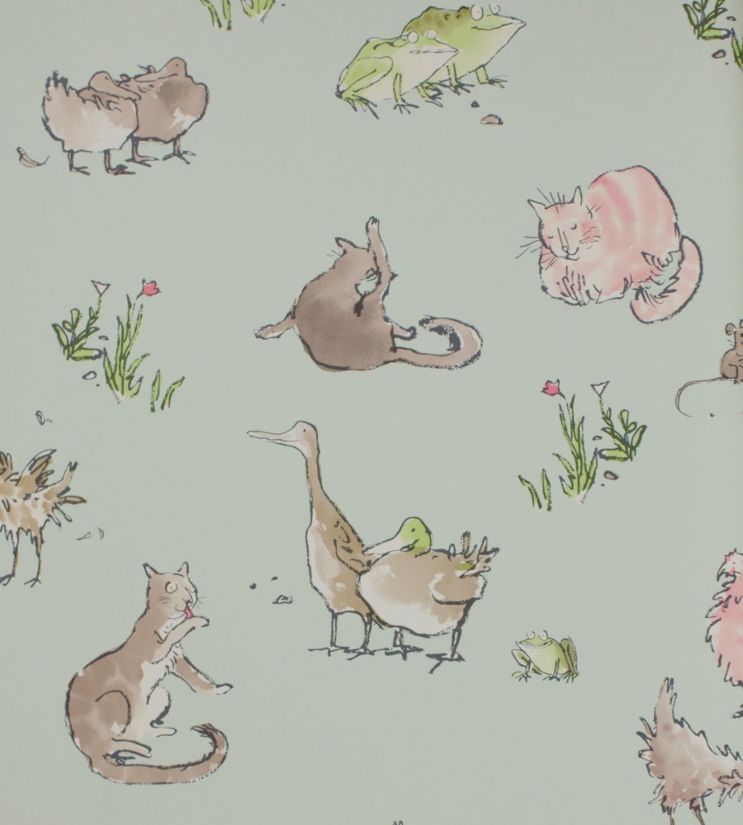 Quentins Menagerie Wallpaper - Blue