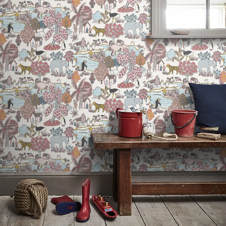 0231ANCONFE - Animal Kingdom Wallpaper - Confetti - Little Greene