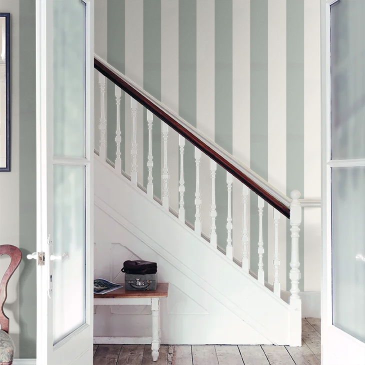 0231BSCELES - Broad Stripe Wallpaper - Celestial Blue - Little Greene