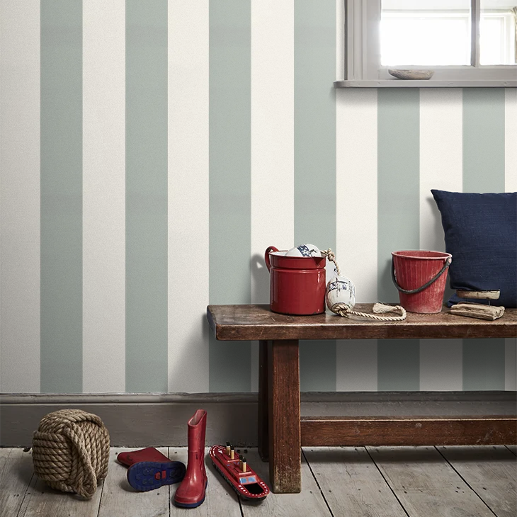 0231BSCELES - Broad Stripe Wallpaper - Celestial Blue - Little Greene