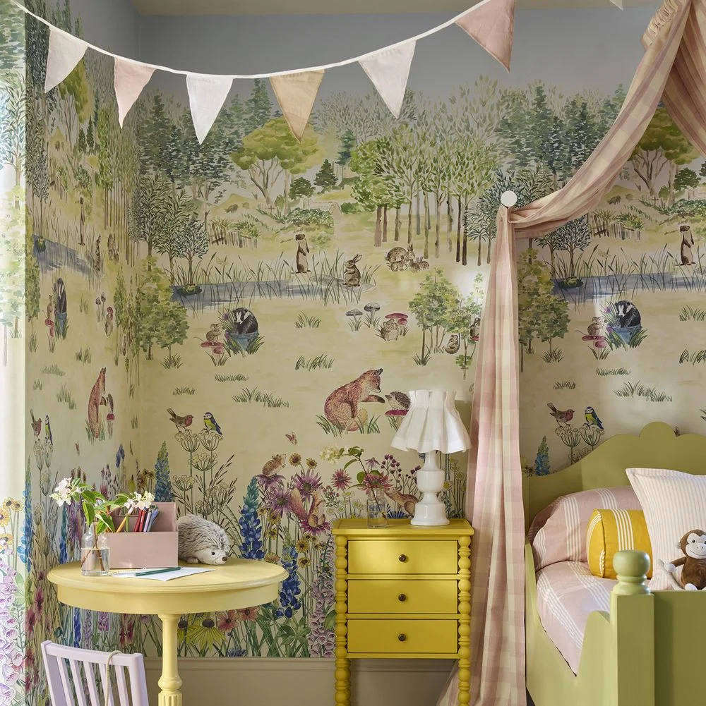 0231POSPRIN - Potter's Woodland Wallpaper Mural - Spring - Little Greene