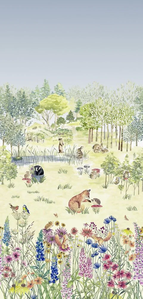 0231POSPRIN - Potter's Woodland Wallpaper Mural - Spring - Little Greene