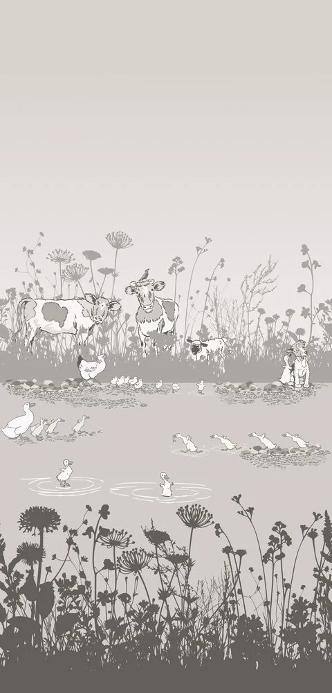 0231RICLUCK - Riverside Capers Wallpaper Mural - Cluck - Little Greene