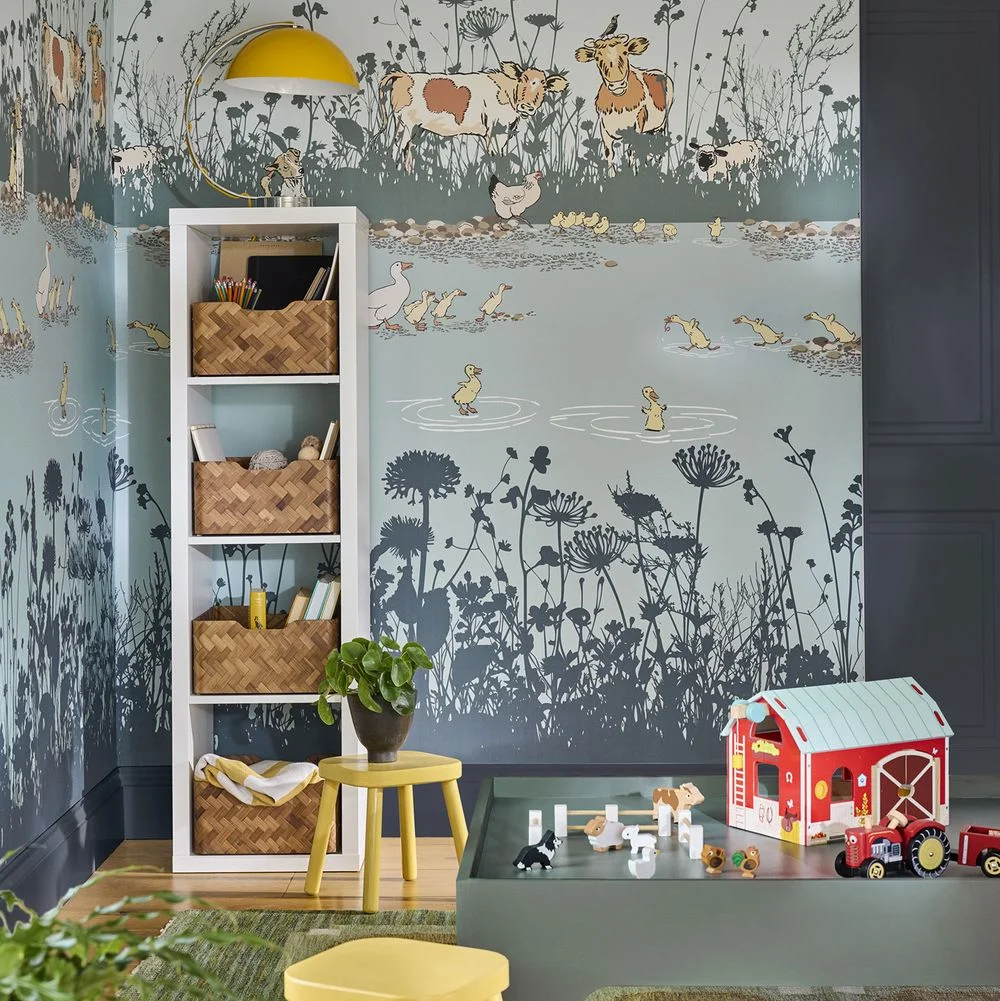 0231RIMOOZZ - Riverside Capers Wallpaper Mural - Moo - Little Greene
