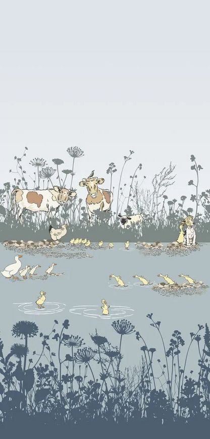0231RIMOOZZ - Riverside Capers Wallpaper Mural - Moo - Little Greene
