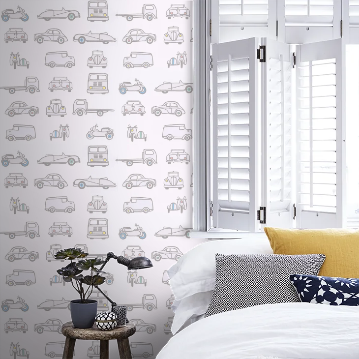 0231RTFRENC - Road Trip Wallpaper - French Grey - Little Greene