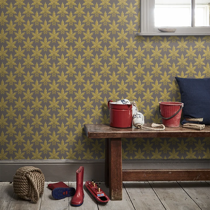0245CLCORIN - Clutterbuck Wallpaper - Corinthian Gold - Little Greene