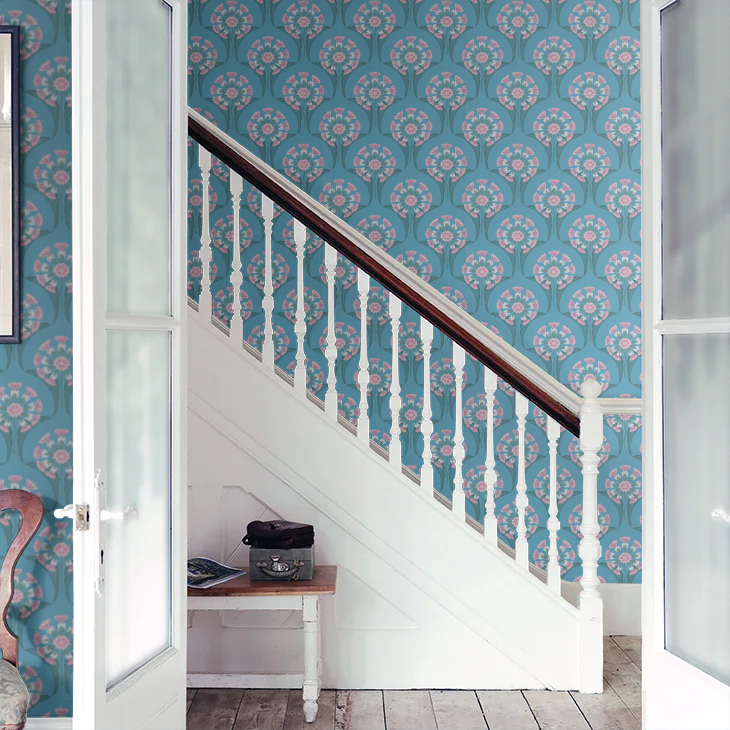 0245HEAZURE - Hencroft Wallpaper - Azure - Little Greene
