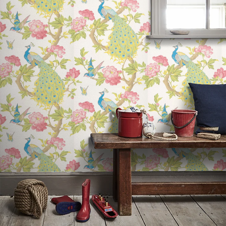 0245PABLANC - Pavona Wallpaper - Blanche - Little Greene