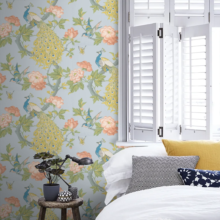 0245PASKYEZ - Pavona Wallpaper - Skye - Little Greene