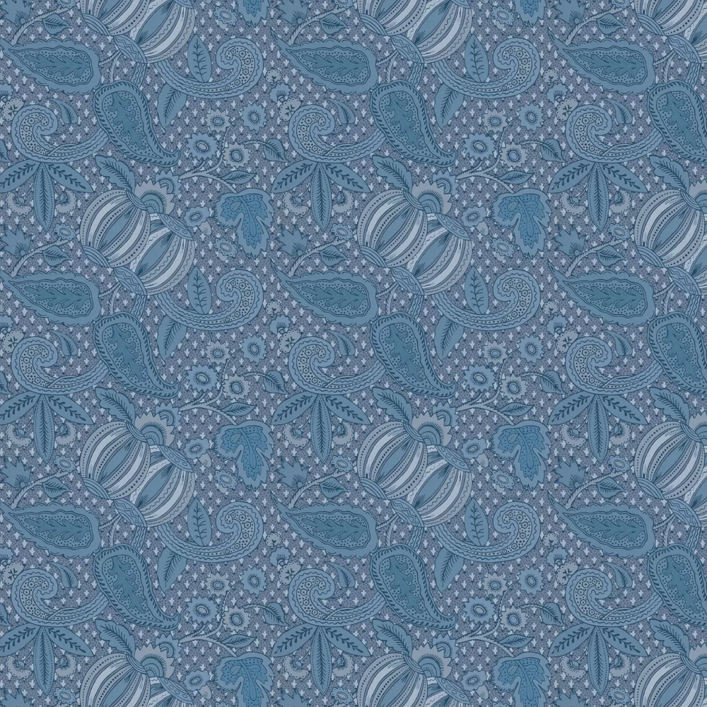 0245POBLUES - Pomegranate Wallpaper - Blue Scale - Little Greene