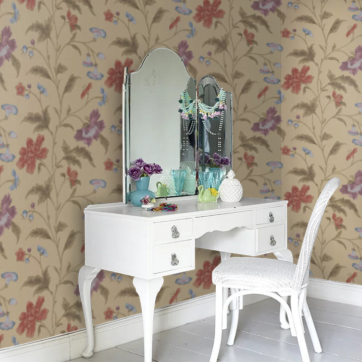0247CHBRONZ - China Rose Wallpaper - Bronze - Little Greene