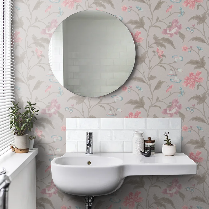0247CHFRENC - China Rose Wallpaper - French Grey - Little Greene