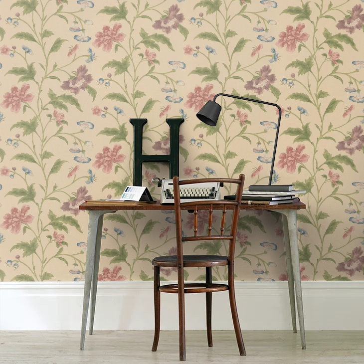 0247CHSAGEZ - China Rose Wallpaper - Cream - Little Greene