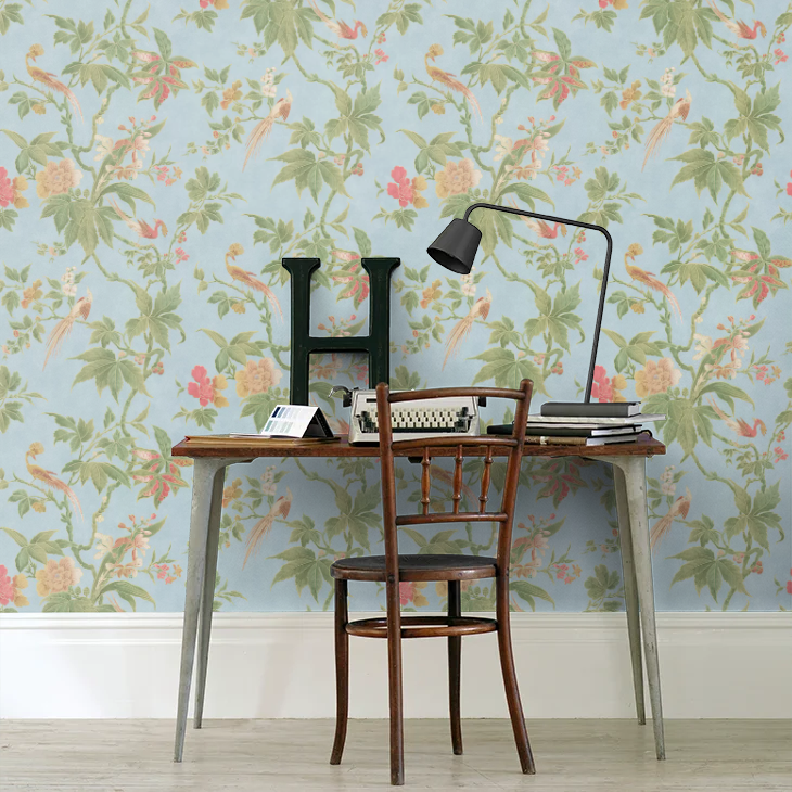 0247PABLUEZ - Paradise Wallpaper - Sky Blue - Little Greene
