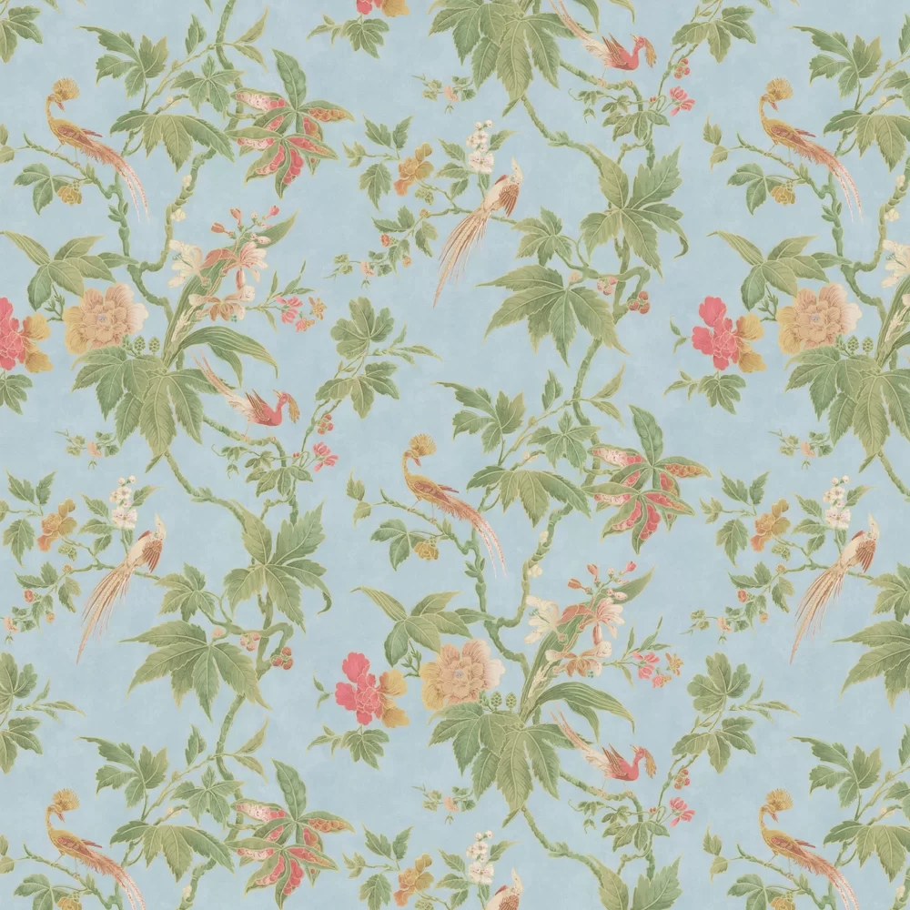 0247PABLUEZ - Paradise Wallpaper - Sky Blue - Little Greene