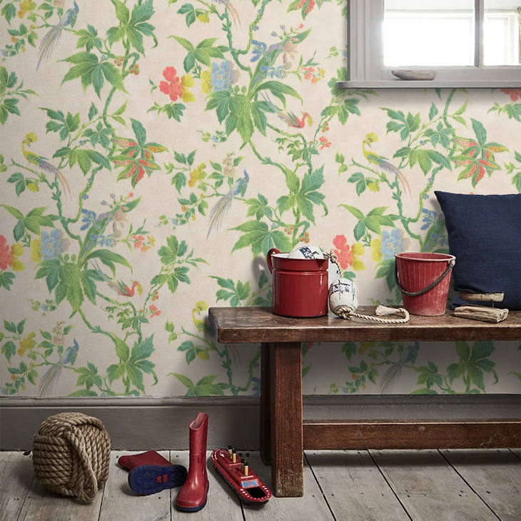 0247PAFEATH - Paradise Wallpaper - Cream - Little Greene