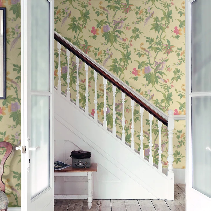 0247PASUNRI - Paradise Wallpaper - Pale Yellow - Little Greene
